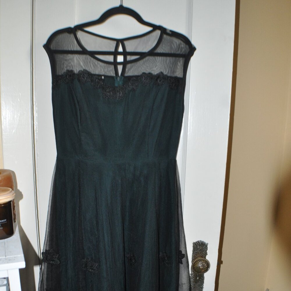 Green and Black Vintage Dress